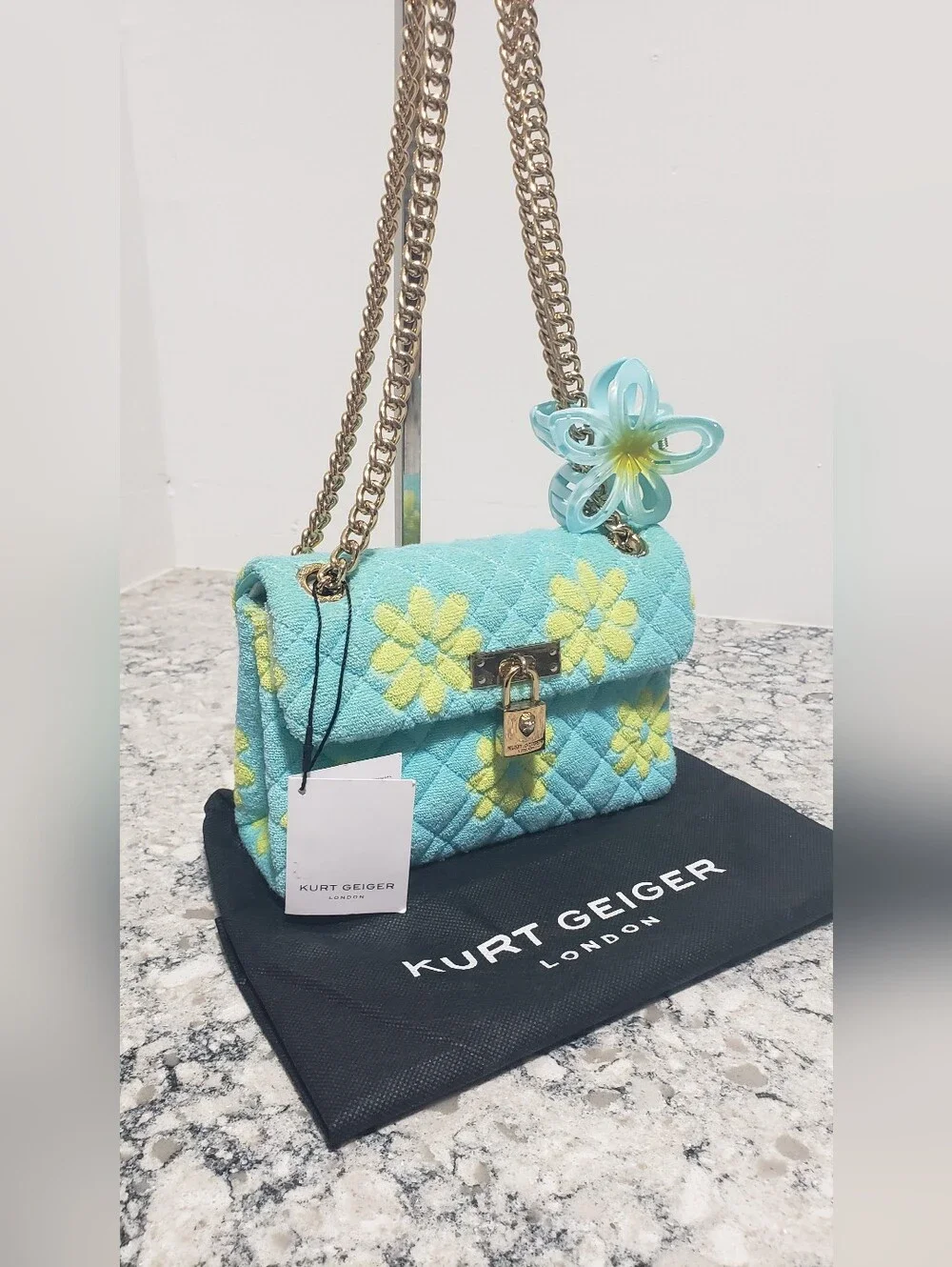 Kurt Geiger London Mini Brixton Terry Cloth Crossbody Bag w/ Dust Bag NWT